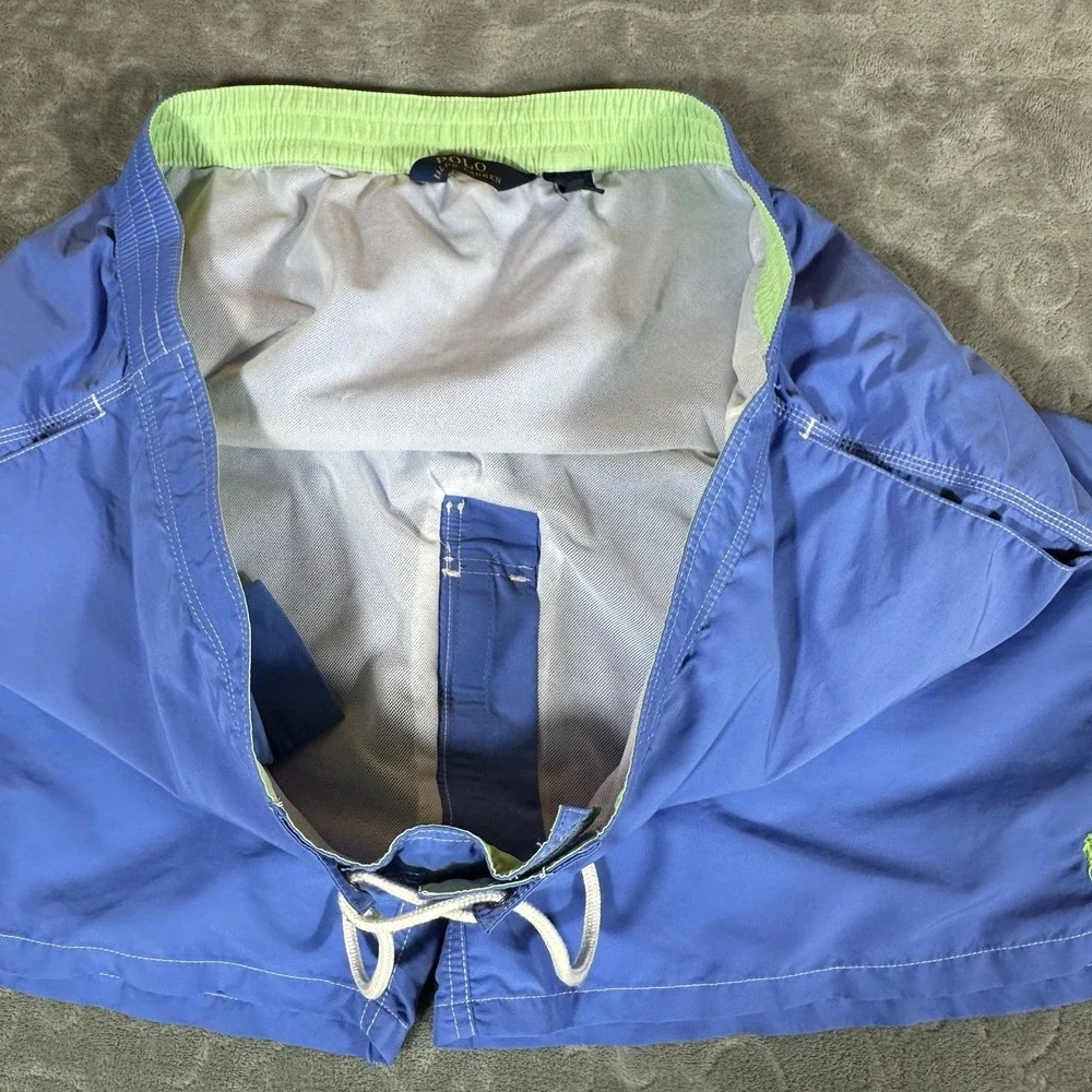 Polo Ralph Lauren Swim Trunks Briefs Shorts Blue 4XB 4X Big Tall Mesh Lined Logo